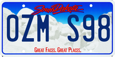 SD license plate 0ZMS98