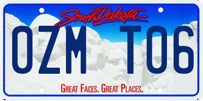 SD license plate 0ZMT06