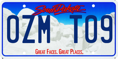 SD license plate 0ZMT09