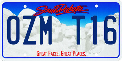SD license plate 0ZMT16