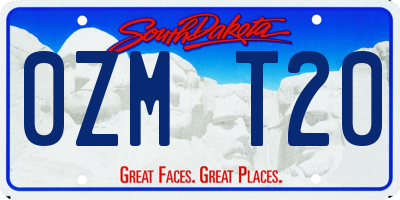 SD license plate 0ZMT20