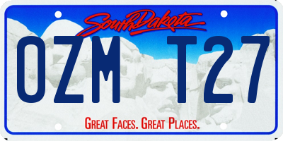 SD license plate 0ZMT27