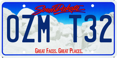 SD license plate 0ZMT32