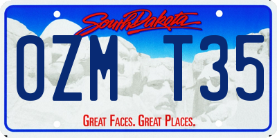 SD license plate 0ZMT35