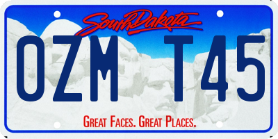 SD license plate 0ZMT45