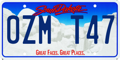 SD license plate 0ZMT47