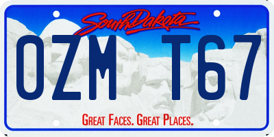 SD license plate 0ZMT67