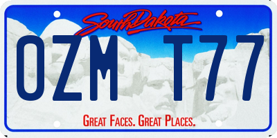 SD license plate 0ZMT77
