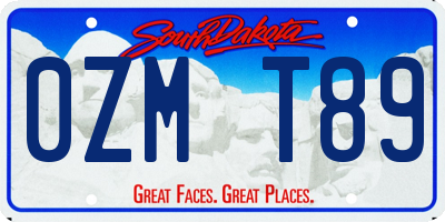 SD license plate 0ZMT89