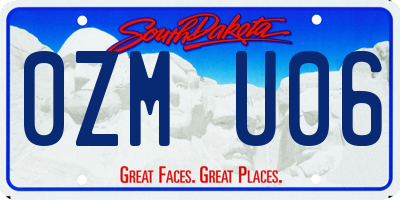 SD license plate 0ZMU06