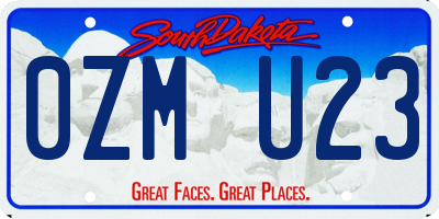 SD license plate 0ZMU23