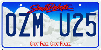 SD license plate 0ZMU25