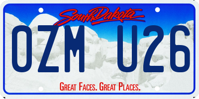 SD license plate 0ZMU26