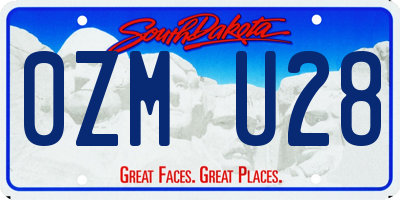 SD license plate 0ZMU28