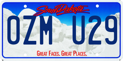 SD license plate 0ZMU29
