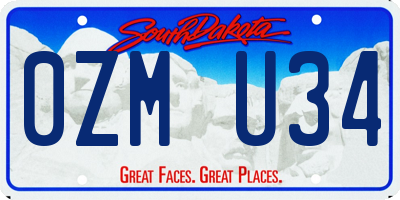 SD license plate 0ZMU34