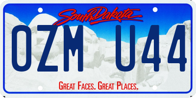 SD license plate 0ZMU44