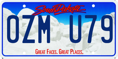 SD license plate 0ZMU79
