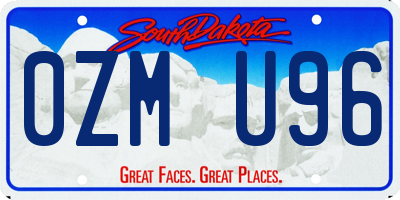 SD license plate 0ZMU96