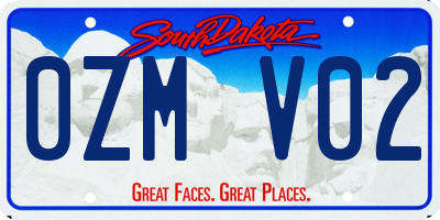 SD license plate 0ZMV02
