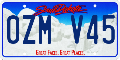 SD license plate 0ZMV45