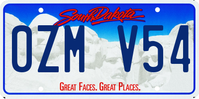 SD license plate 0ZMV54