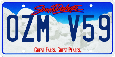 SD license plate 0ZMV59