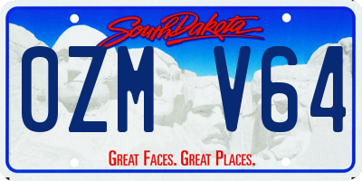 SD license plate 0ZMV64