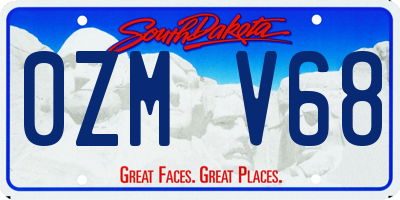 SD license plate 0ZMV68