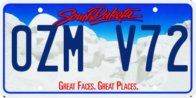 SD license plate 0ZMV72