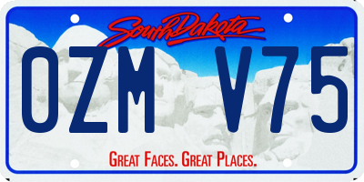 SD license plate 0ZMV75