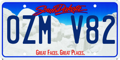 SD license plate 0ZMV82