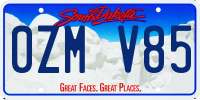 SD license plate 0ZMV85