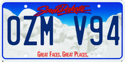 SD license plate 0ZMV94