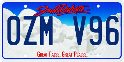 SD license plate 0ZMV96