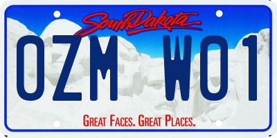 SD license plate 0ZMW01
