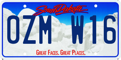 SD license plate 0ZMW16