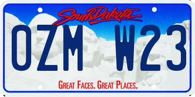 SD license plate 0ZMW23
