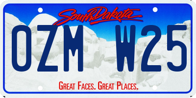 SD license plate 0ZMW25