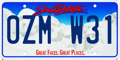 SD license plate 0ZMW31