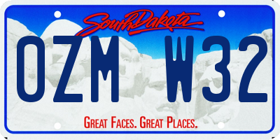 SD license plate 0ZMW32