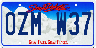 SD license plate 0ZMW37