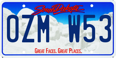 SD license plate 0ZMW53