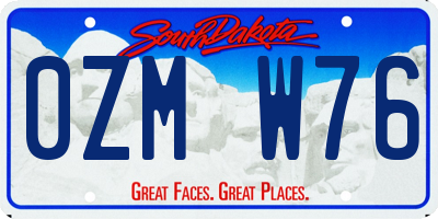 SD license plate 0ZMW76