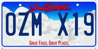 SD license plate 0ZMX19