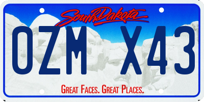 SD license plate 0ZMX43
