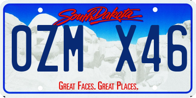 SD license plate 0ZMX46