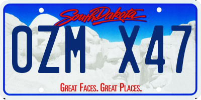 SD license plate 0ZMX47