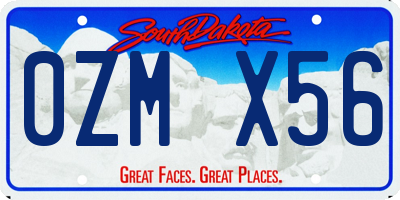 SD license plate 0ZMX56