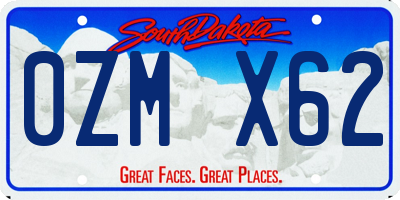 SD license plate 0ZMX62